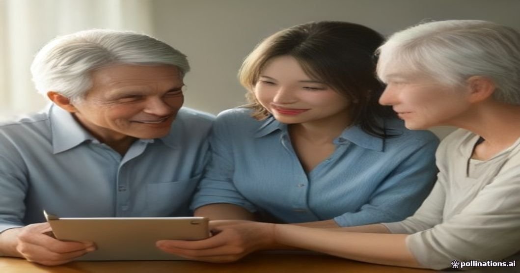 An older couple smiling warmly while reviewing a financial portfolio document with their advisor in a well-lit modern office